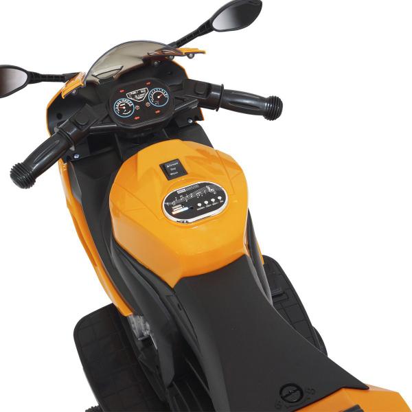 Imagem de Mini Moto Elétrica Triciclo Criança Infantil Bateria 6V Luz Som Brinqway Bw-127 Laranja Bivolt