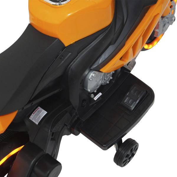 Imagem de Mini Moto Elétrica Triciclo Criança Infantil Bateria 6V Luz Som Brinqway Bw-127 Laranja Bivolt