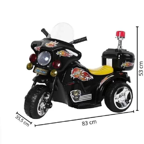 Imagem de Mini Moto Elétrica Triciclo Infantil Polícia Várias Cores IMPORTWAY