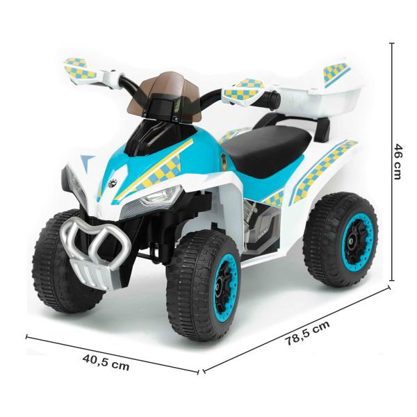 Imagem de Mini Moto Modelo Quadriculo Elétrico Menina E Menino Infantil 6v 4x4 Branco Com Luz E Som Importway