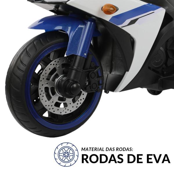 Imagem de Mini Moto Motinha Elétrica Infantil 12V Roda Eva Som Farol Led Azul Brinqway Bw300az