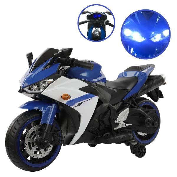 Imagem de Mini Moto Motinha Elétrica Infantil 12V Roda Eva Som Farol Led Azul Brinqway Bw300az