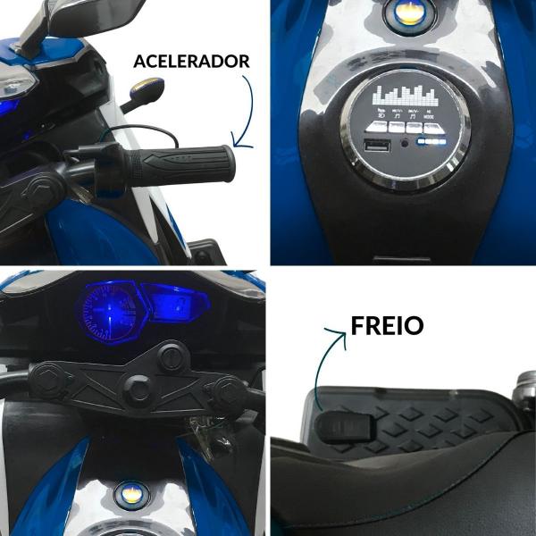 Imagem de Mini Moto Motinha Elétrica Infantil 12V Roda Eva Som Farol Led Brinqway Bw300