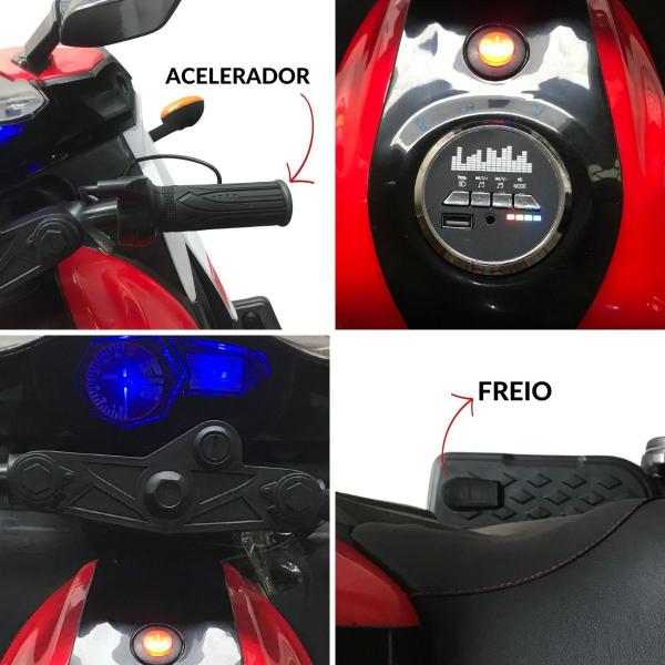 Imagem de Mini Moto Motinha Elétrica Infantil 12V Roda Eva Som Farol Led Brinqway Bw300