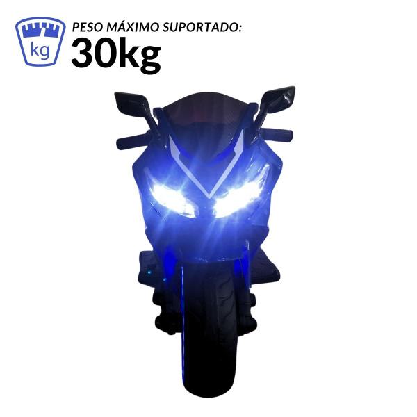 Imagem de Mini Moto Motinha Elétrica Infantil Bateria 12V Som Farol Led Azul Brinqway Bw301az