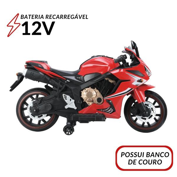 Imagem de Mini Moto Motinha Elétrica Infantil Bateria 12V Som Farol Led Vermelha Brinqway Bw301vm