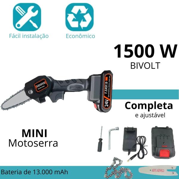 Imagem de Mini Moto Serra a Bateria recarga prática e bivolt