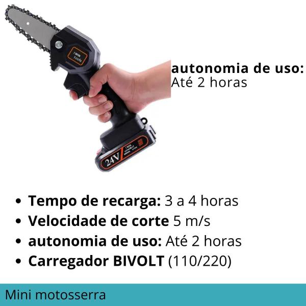 Imagem de Mini Moto Serra Eletrica Bivolt bivolt para maior praticidade