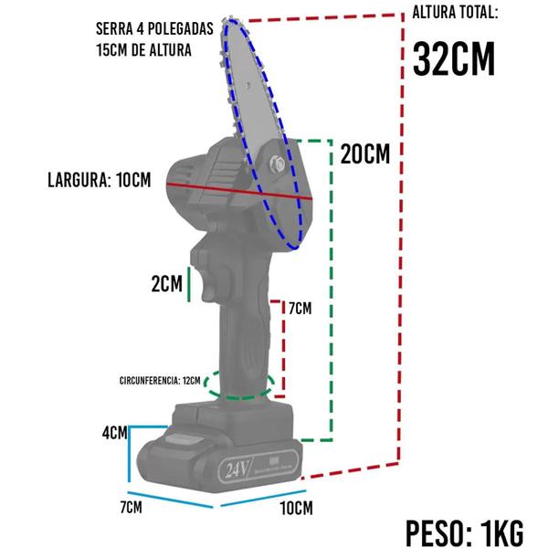 Imagem de Mini Moto Serra portátil a Bateria Mini Serra Eletrica 24v Bivolt