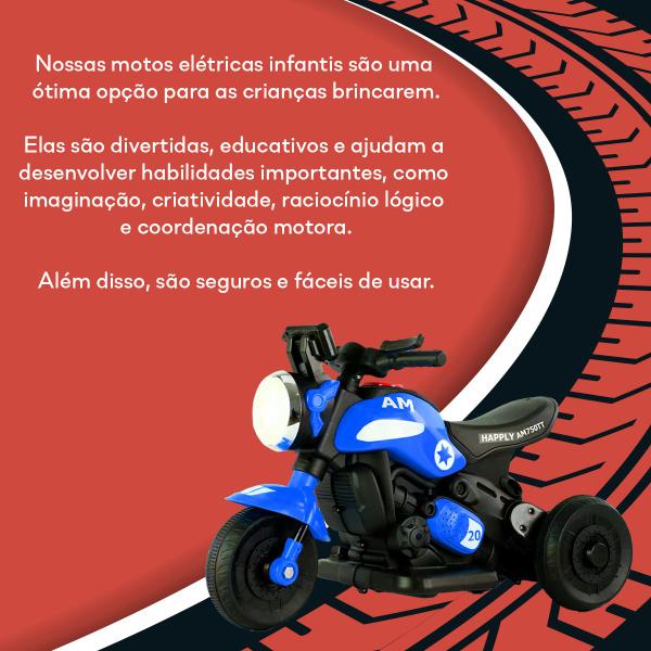 Imagem de Mini Motoca Elétrica Triciclo Com Som Luz Led Recarregável