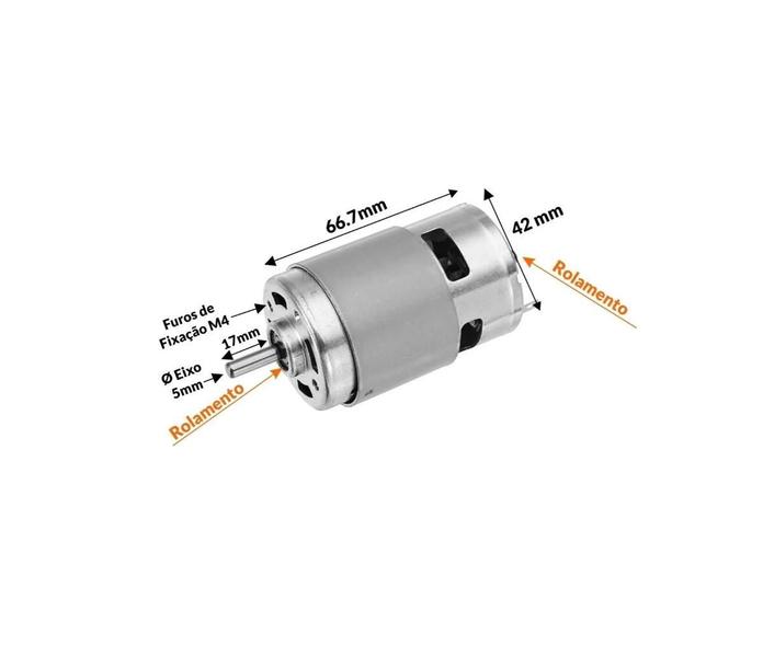 Imagem de Mini Motor 775 12 Volts Duplo Rolamento 20.000 Rpm