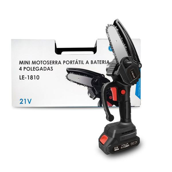 Imagem de Mini Motoserra Elétrica 21v 4 Polegadas Poda e Jardinagem 2 Baterias Bivolt