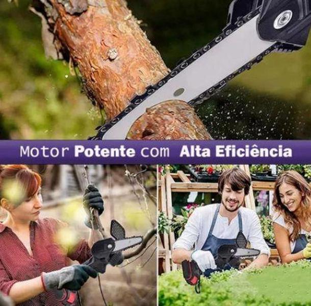 Imagem de Mini Motosserra Portátil Poda Galho A Bateria Mini Serra Eletrica 24v