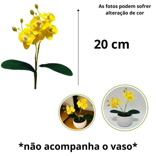 Mini Orquidea 20cm Planta Artificial Flor 2 Ramos - Vai de Tech Imagem de Mini Orquidea 20cm Planta Artificial Flor 2 Ramos
