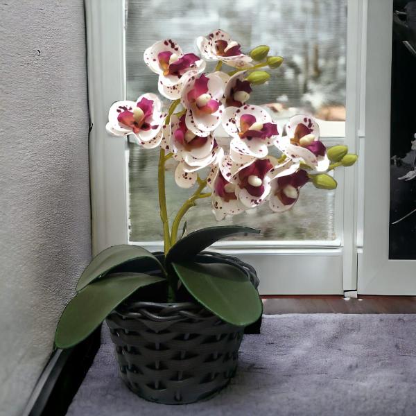 Imagem de Mini Orquídea Mimo Lilás Artificial Qualidade Realista