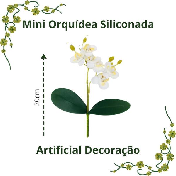 Imagem de Mini Orquídea Siliconada 20cm Decoração Presente Festa