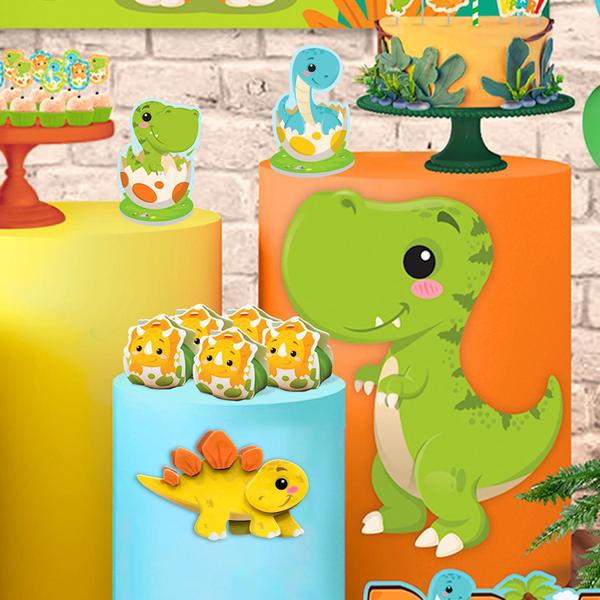 Imagem de Mini Painel Aplique Decoração Festa Dino Baby Dinossauro Estegossauro 12 x 16,5 cm Piffer - Inspire sua Festa Loja