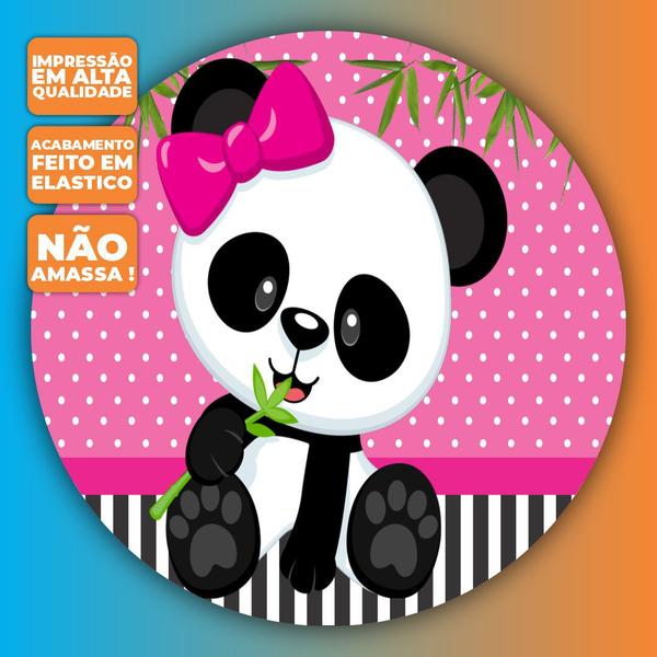 Imagem de Mini Painel de Festa Sublimado 3D 50x50 Panda Rosa