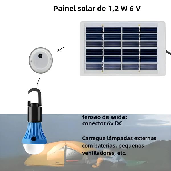 Imagem de Mini Painel Solar Monocristalino 1.2W 6V USB - Carregador Portátil para Acampamentos