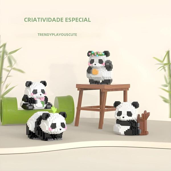 Imagem de Mini Panda de Blocos de Construção - Brinquedo Educativo DIY para Meninos