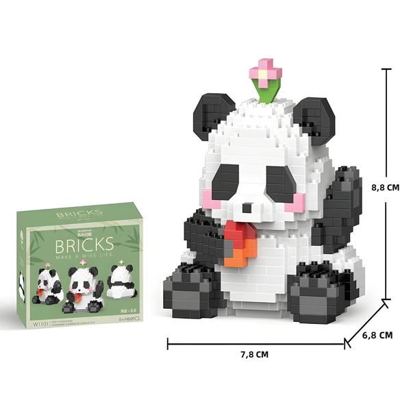 Imagem de Mini Panda de Blocos de Construção - Brinquedo Educativo DIY para Meninos