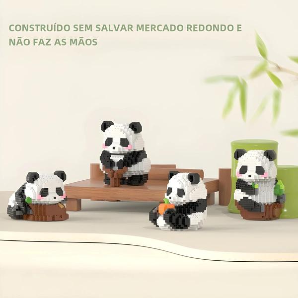 Imagem de Mini Panda de Blocos de Construção - Brinquedo Educativo DIY para Meninos