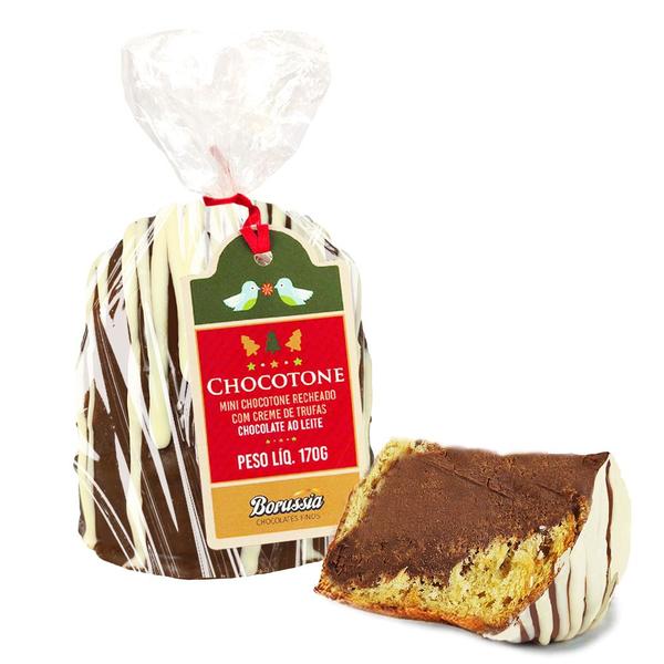 Imagem de Mini Panetone com Gotas de Chocolate Trufado com Creme de Trufas 170g Borússia Chocolates