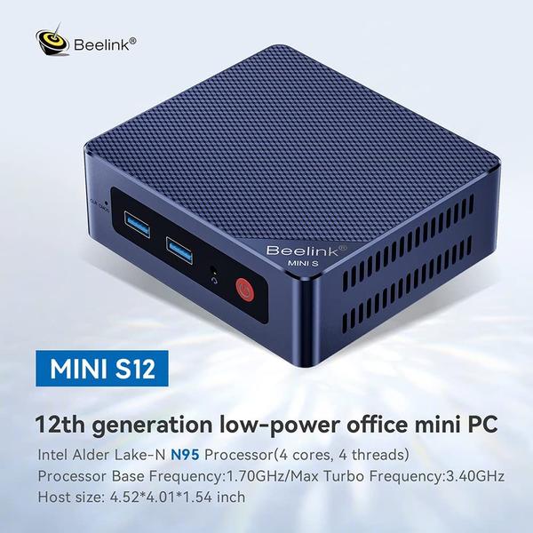 Imagem de Mini PC Beelink Mini S12 Intel 12º N95 8 GB de RAM SSD de 256 GB