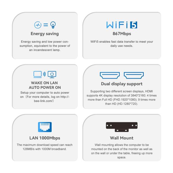 Imagem de Mini PC Beelink Mini S12 Intel N95 de 12ª geração 8 GB 256 GB SSD