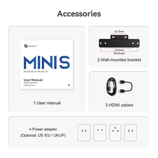 Imagem de Mini PC Beelink Mini S12 Pro 16 GB DDR4 500 GB SSD 12ª geração