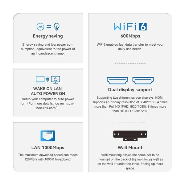 Imagem de Mini PC Beelink S12 Pro 16 GB DDR4 500 GB SSD Intel N100