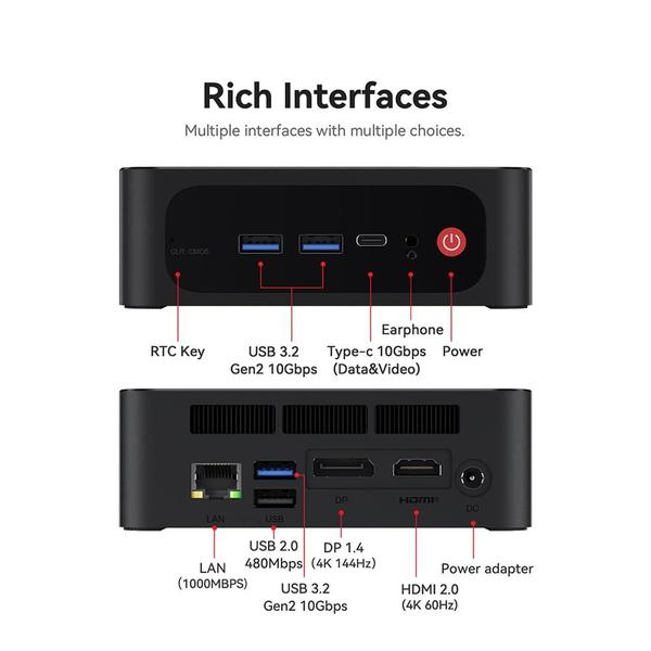 Imagem de Mini PC Beelink SER5 AMD Ryzen 7 5800H 16 GB de RAM 500 GB SSD