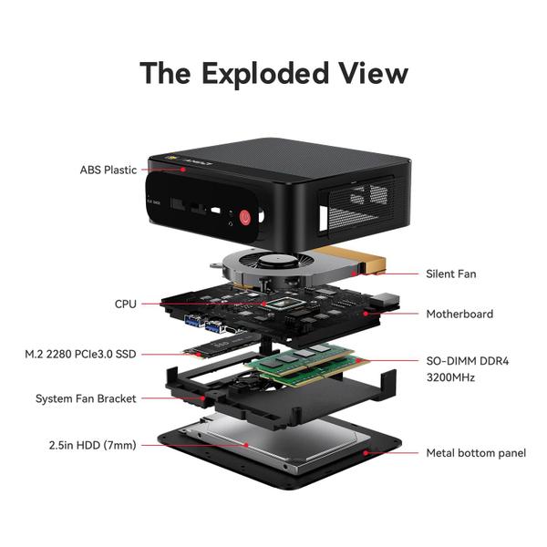 Imagem de Mini PC Beelink SER5 Pro AMD Ryzen 7 5800H 32 GB de RAM SSD de 1 TB