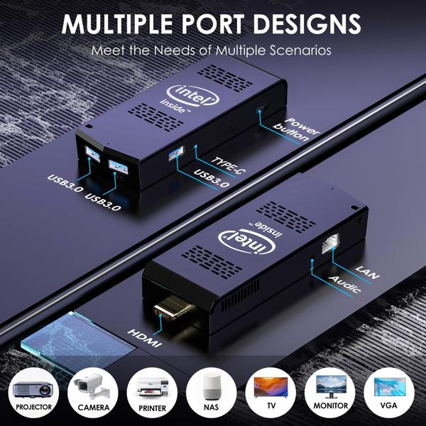 Imagem de Mini PC Stick ALADAWN S7 Windows 11 Pro Intel Celeron N4000 8 GB de RAM 128 GB SSD