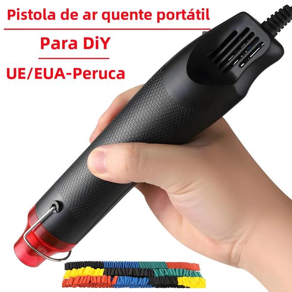 Imagem de Mini Pistola de Calor Portátil com 300 Peças de Tubo Termorretrátil para Artesanato DIY