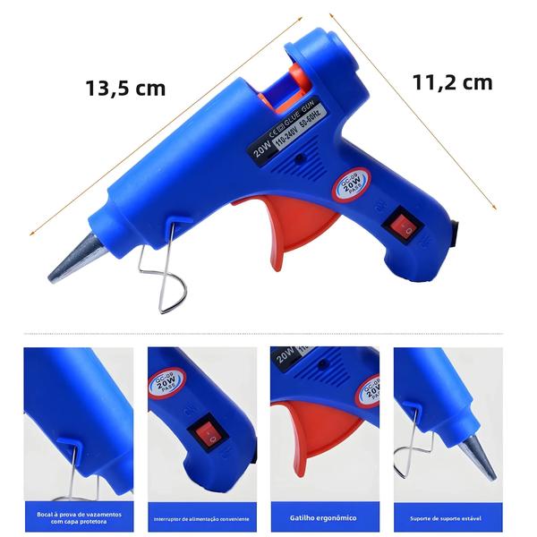 Imagem de Mini Pistola de Cola Elétrica 20W DIZAINLIFE - 7mm - Ferramenta de Reparo DIY (Plug UE)