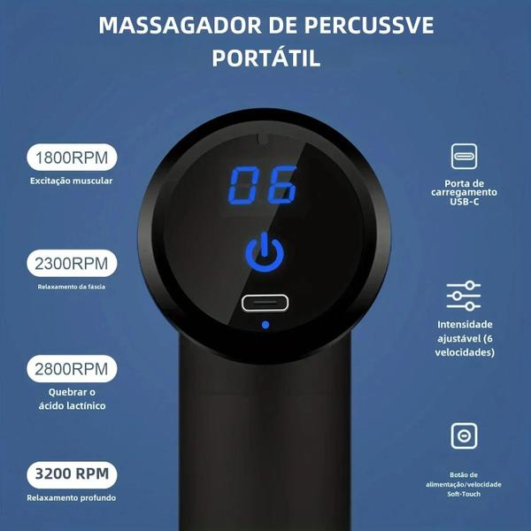 Imagem de Mini Pistola de Massagem Muscular USB - Relaxamento de Pescoço e Fascia com Vibração