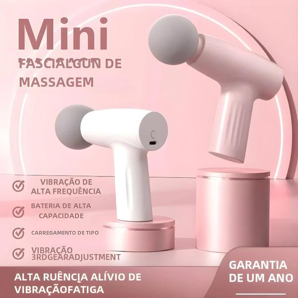 Imagem de Mini Pistola de Massagem Portátil - Vibração Fascial para Relaxamento Muscular (Pescoço e Costas)