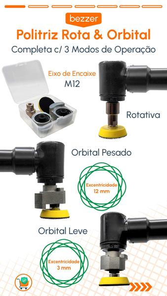 Imagem de Mini Politriz 80 W Rotativa e Orbital Vonder 3 em 1 com 2 Baterias 2Ah + 17 Acessórios 4100 rpm c/ Discos de Polimento