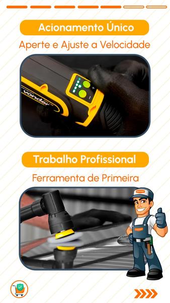 Imagem de Mini Politriz 80 W Rotativa e Orbital Vonder 3 em 1 Com 2 Baterias 2Ah + 17 Acessórios 4100 rpm