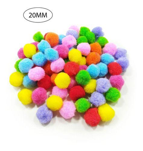 Imagem de Mini Pompom Liso Varios Mm Para Artesanato  - 100un