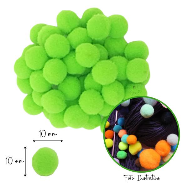 Imagem de Mini Pompom para Artesanato 10mm Verde Claro 50 Unidades