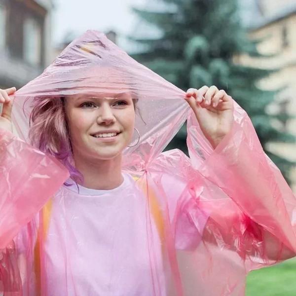 Imagem de Mini Poncho de Chuva Portátil e Descartável - À Prova D'Água e Colorido para Adultos