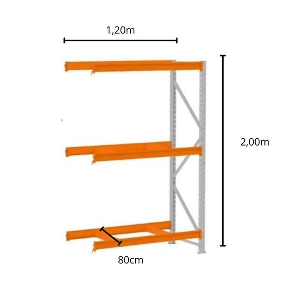 Imagem de Mini Porta Pallet 500Kg - Continuação - 2,00m x 1,20m x 0,80cm