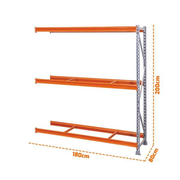 Imagem de Mini Porta Pallet Continuação 1,8x0,8x2m Estante Para Armazenagem Com 3 Níveis 500kg - Sa Gôndolas