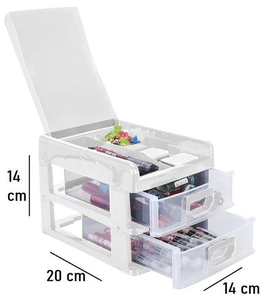 Imagem de Mini Porta Tudo Com Estojo 2 Gavetas Cores Organização