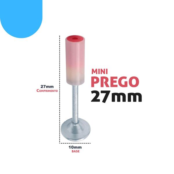 Imagem de Mini Prego Finca Pino de Fixação 27mm Rebite Para Pistola Aplica Telas Forros100un