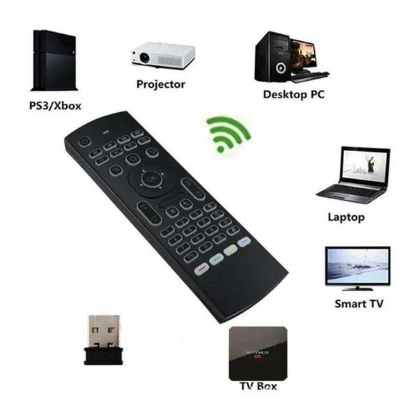 Imagem de Mini preto 2.4G Controle remoto do mouse de ar sem fio para Smart TV BOX Android PC