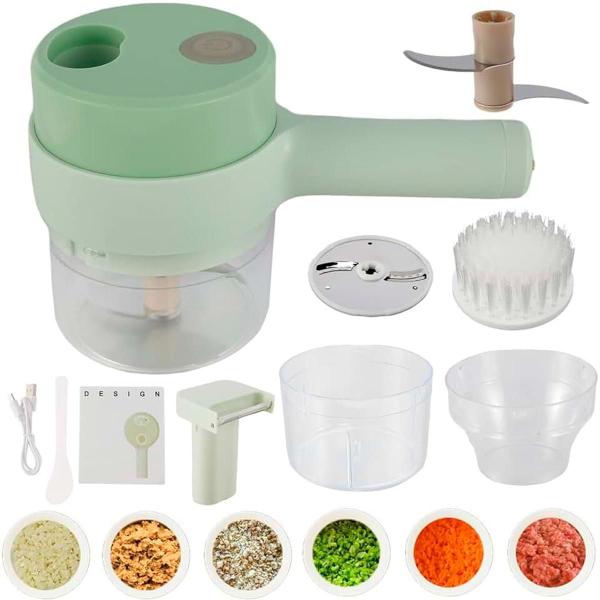 Imagem de Mini Processador Alimentos 4 em 1 Verde Potente e Silencioso