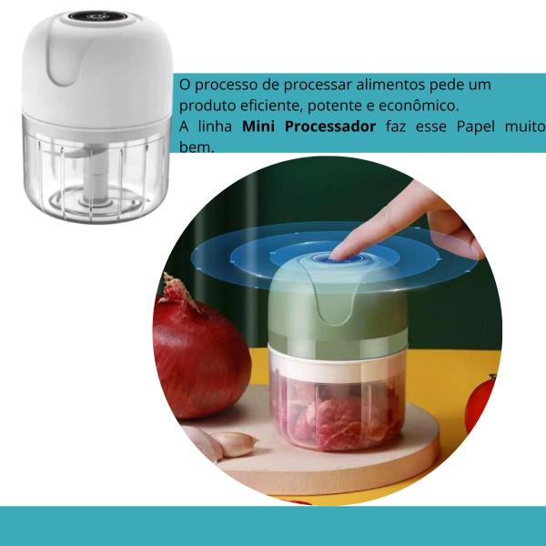 Imagem de Mini Processador Alimentos Compacto Usb Silencioso e Rápido